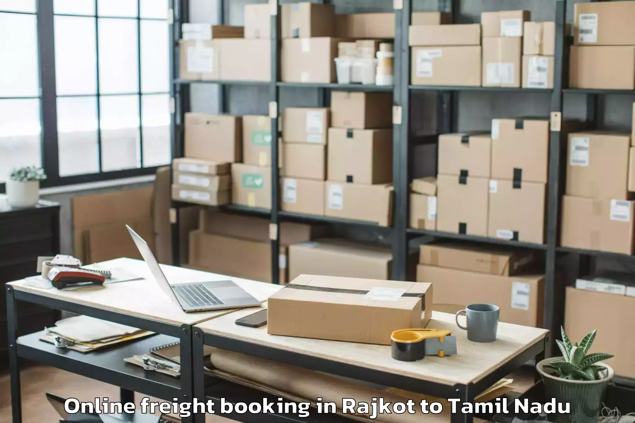 Efficient Rajkot to Maharajapuram Online Freight Booking